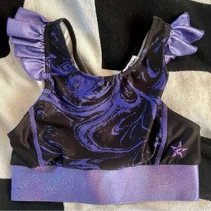 Rebel Athletic AXS Purple & Black Swirl Sports Bra